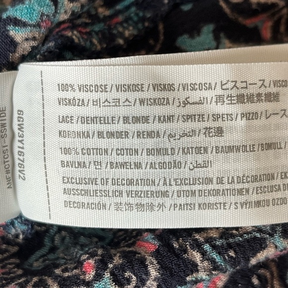 Hollister Boho Lace Floral Babydoll Top Bell Sleeve Size M Peasant Y2K Festival - Picture 10 of 13